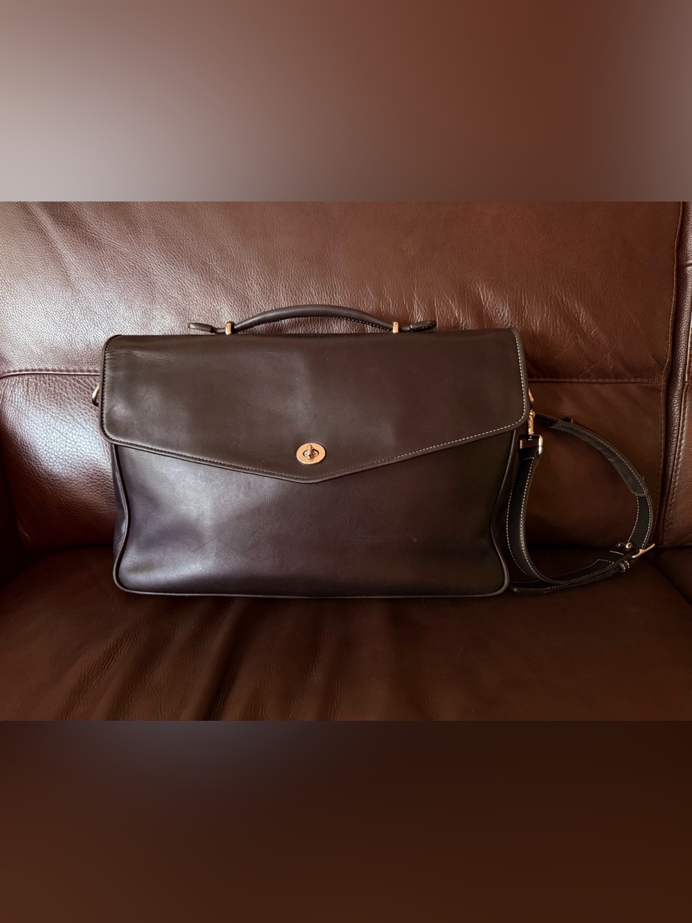 EUC Vintage Coach Laptop Bag/Briefcase | Style 6457 in Black Leather